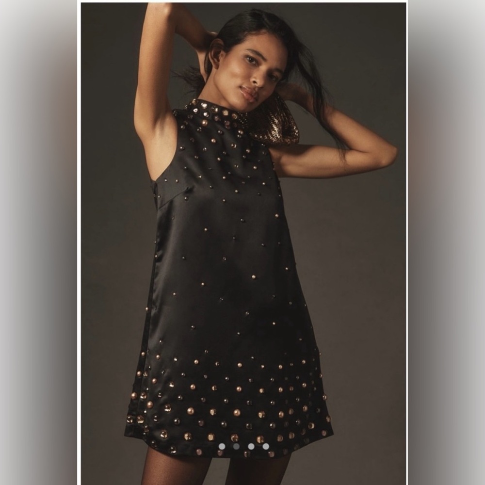 NWT Anthropologie Tanvi Kedia Sleeveless Shine Minidress